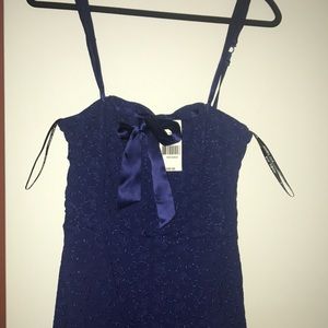 Navy blue eyelet Betsey Johnson cocktail dress